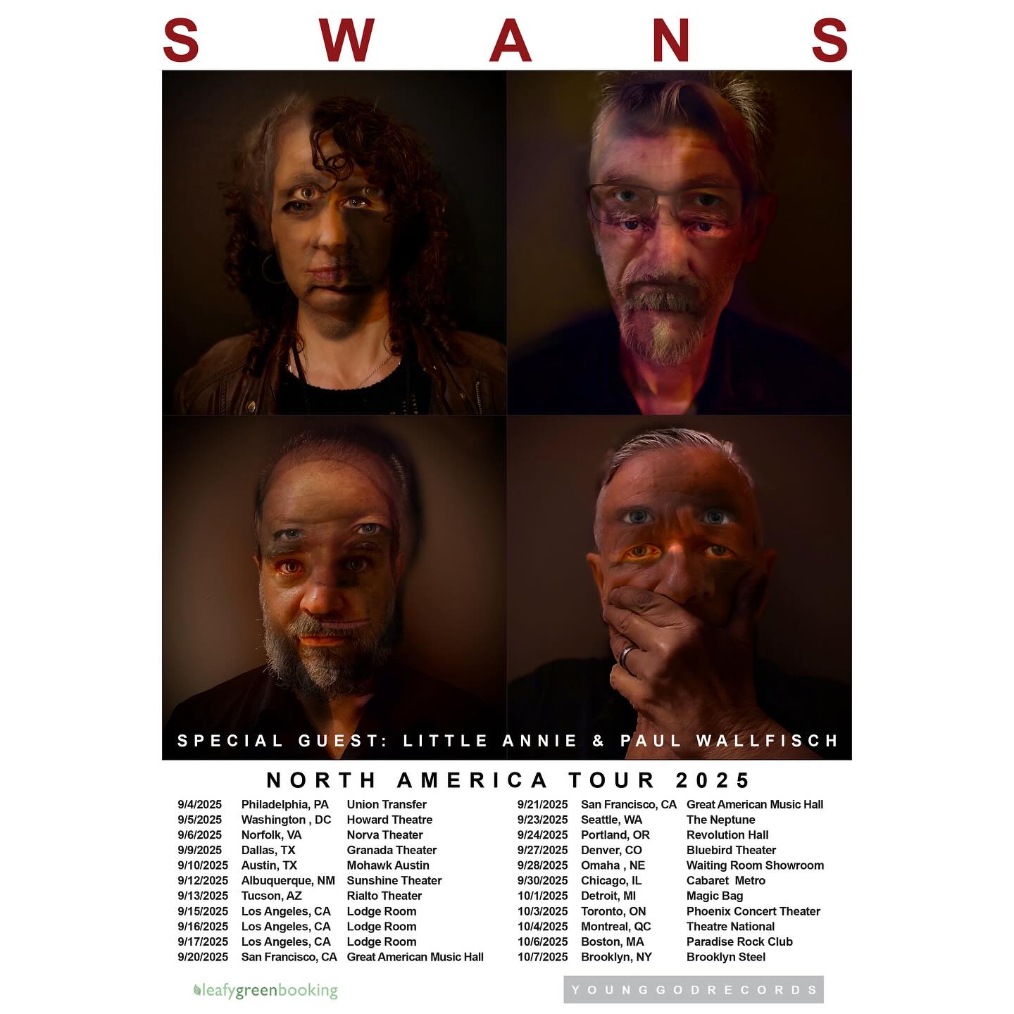 Swans Tour Poster 2025